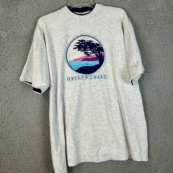 Belton Other - Vintage 90’s Oregon Coast Men’s Double Layered Single Stitch T Shirt XL Beach